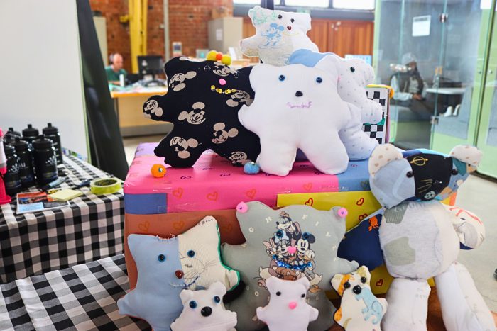 Toy 'Cuzzy Bears' in different styles and colours created by Business students
