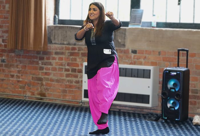 Nisha Nath, Workshop Leader and Chair of Surtal Arts dancing at the Roundhouse.